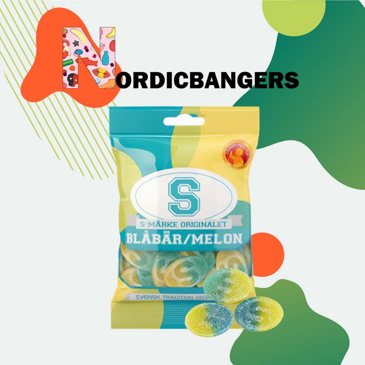 S-Brands blueberries & melons 80g Swedish Candy for wholesale by Nordicbangers - Swedish Candy Supply