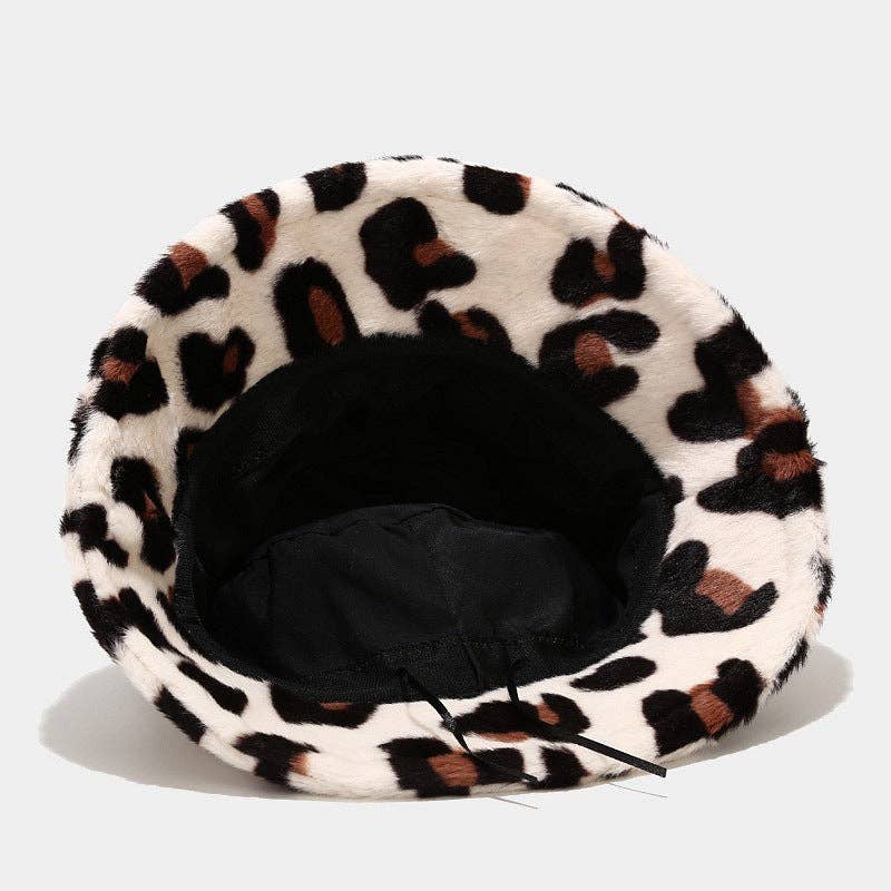 Dipped Shop - Venta al por mayor Gorro estilo pescador - Mujer - Versátiles sombreros de pescador gruesos con estampado de leopardo DPBH032520