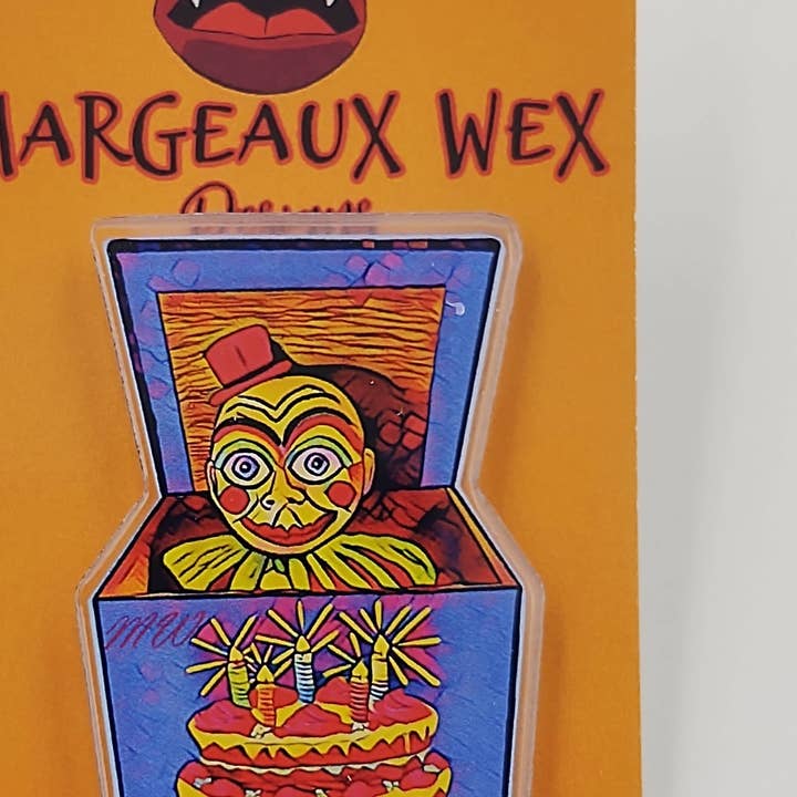 Birthday Jack In The Box Acrylpin - Bright voor wholesale door Margeaux Wex Designs