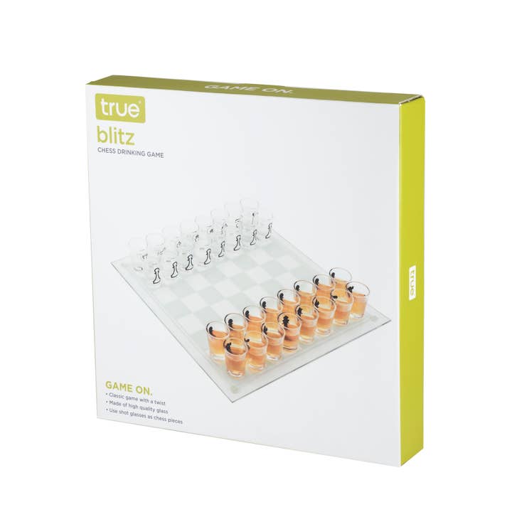 TRUE - Wholesale Board Game - Blitz Glass Chess Shot Drinking Board Game