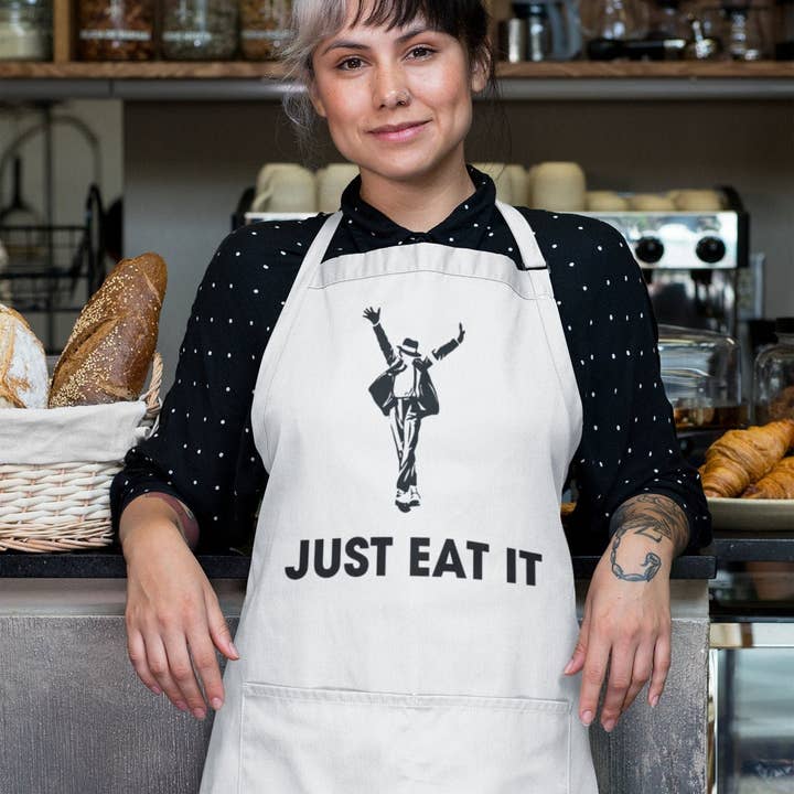 Funny Apron Michael Jackson Just Eat It Mother's Day Gift for wholesale by Jackson + Wyatt