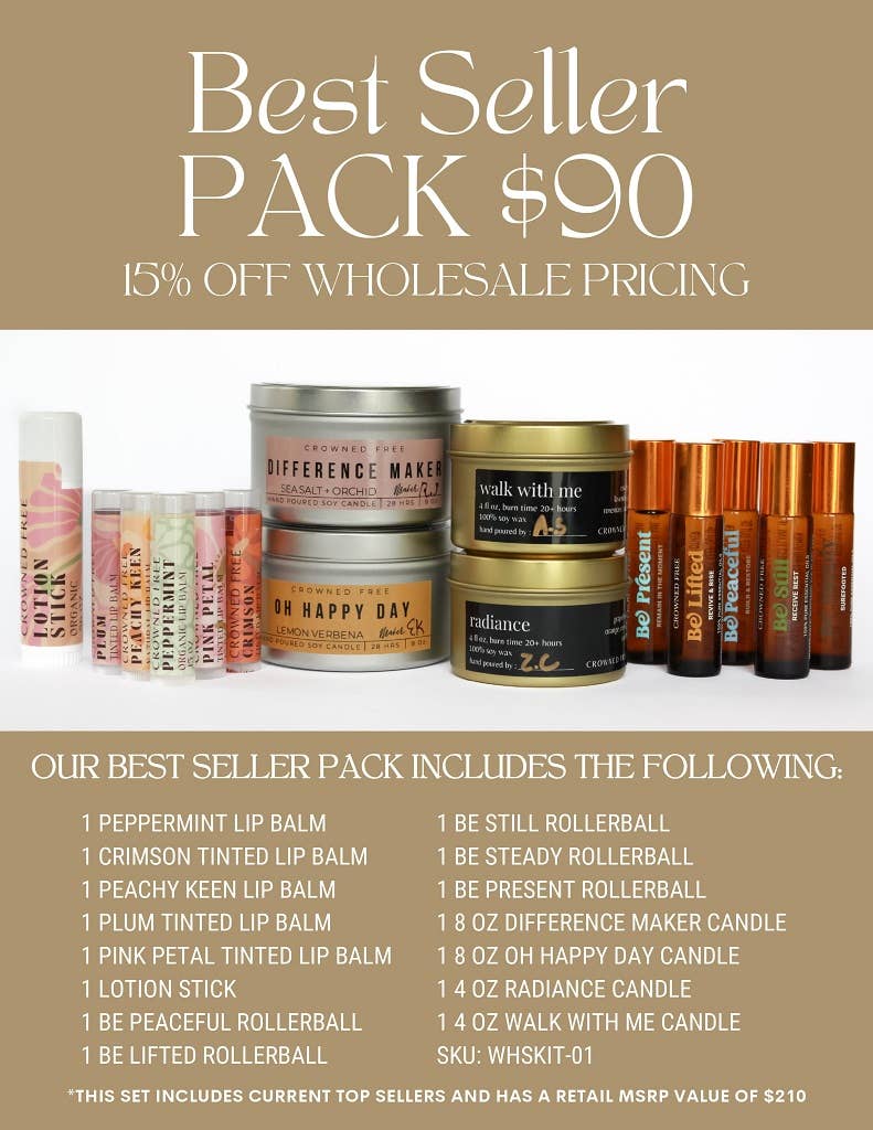 Crowned Free - Wholesale Lip Balm Set - Best Seller Pack