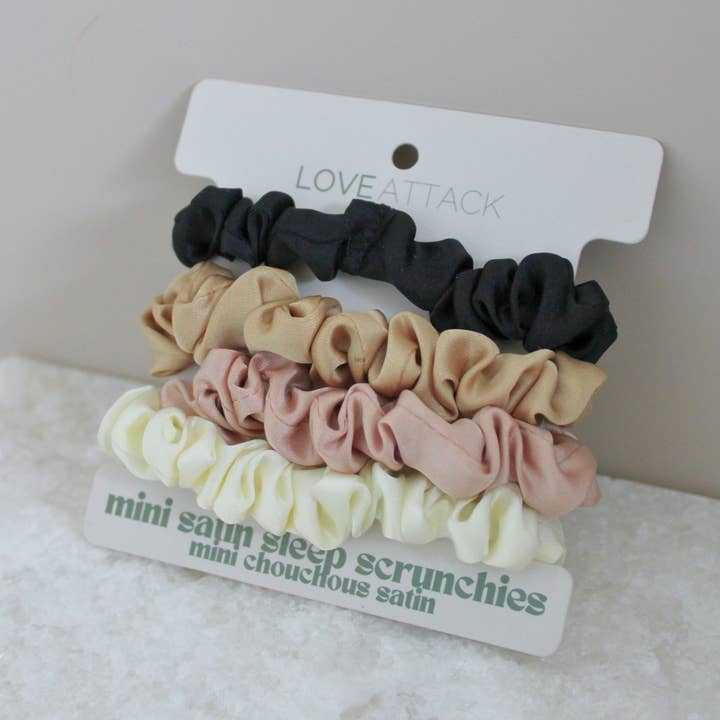 Love Attack - Wholesale Scrunchie - Women's - Mini Satin Sleep Scrunchies - 4 Pack1
