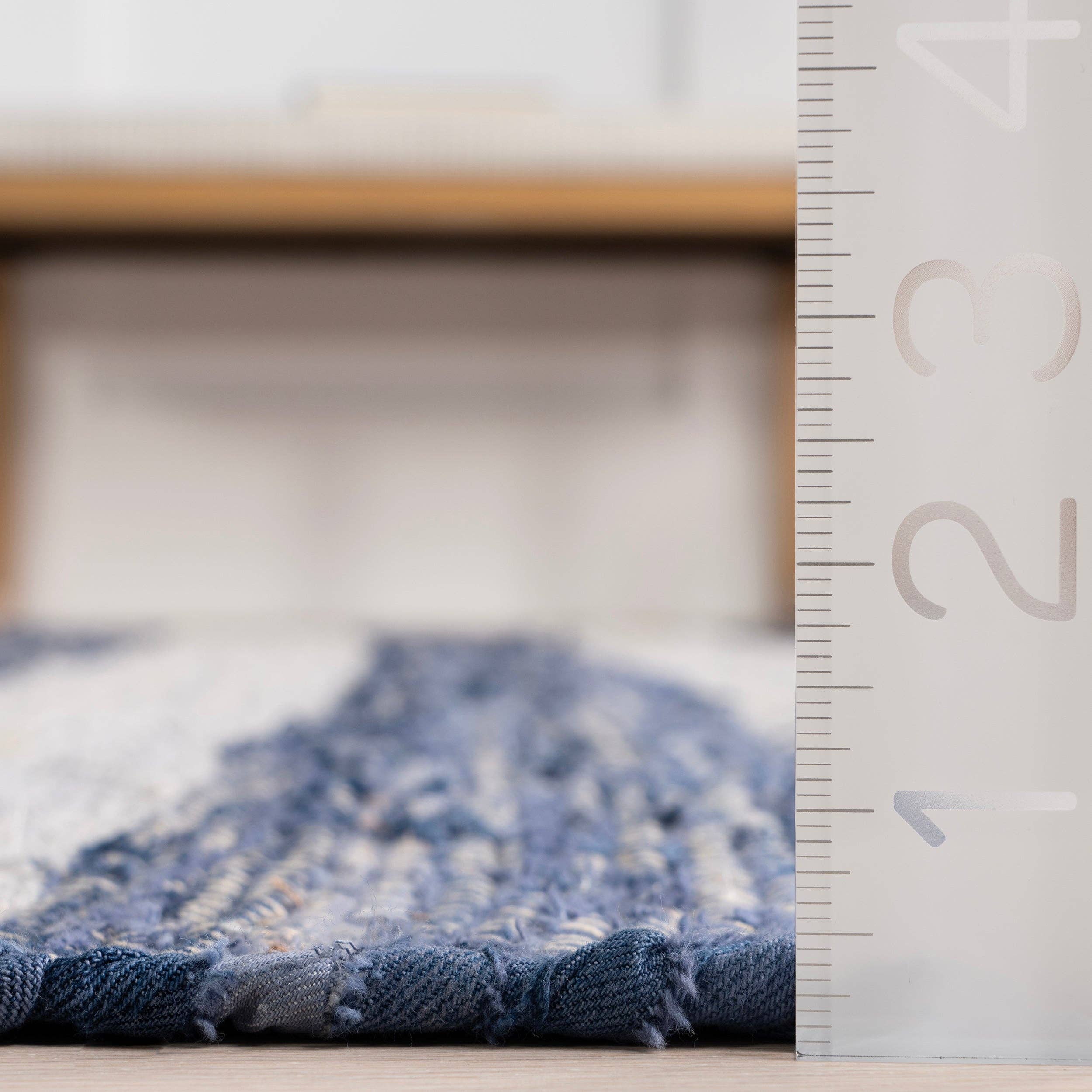 Blue Home Conservatory Striped Rag Handwoven Cotton Area Rug for wholesale on Faire3