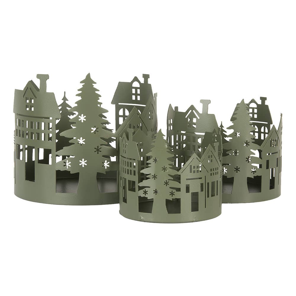 Clayre & Eef - Wholesale Decorative Figurine - Decorative Figurine Set of 3 House Ø 15 / Ø 12 /Ø 100