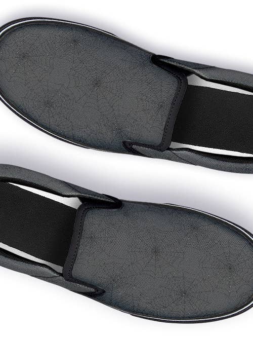 Chaussures à Enfiler - Toiles Noires sur Noires pour la vente par Witchwood Bags