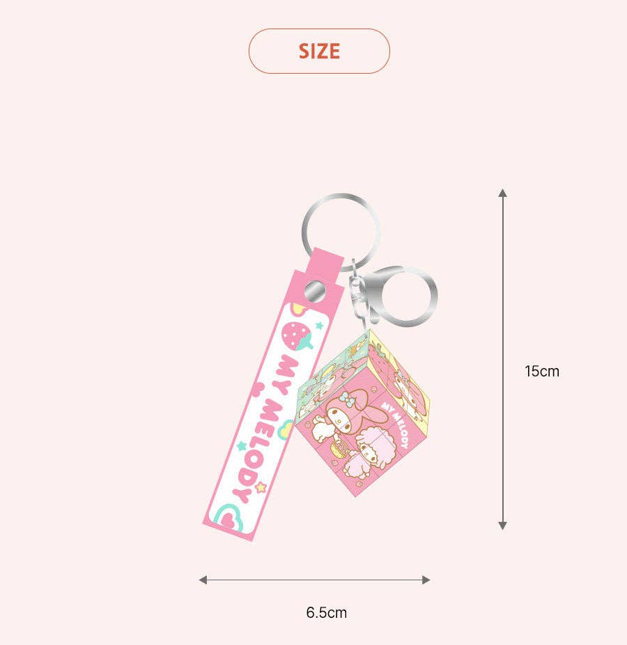 K-Wonderland - Wholesale Keychain - Women's - Sanrio Cube Keyrings: Kuromi, Cinnamoroll, Hello Kitty14