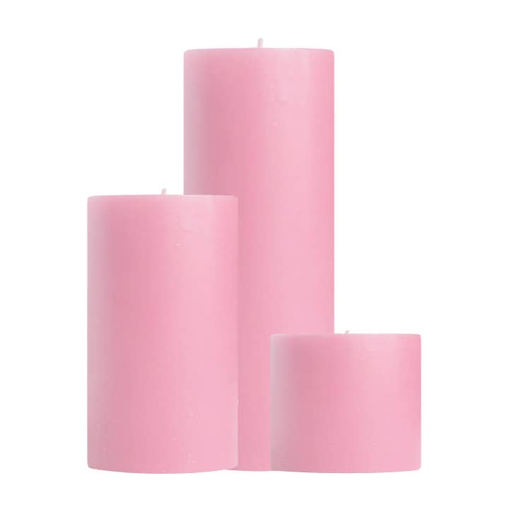 Mole Hollow Candles - Wholesale Pillar Candle - Dusty Rose Unscented Pillar Candles - Choose from 3 sizes!