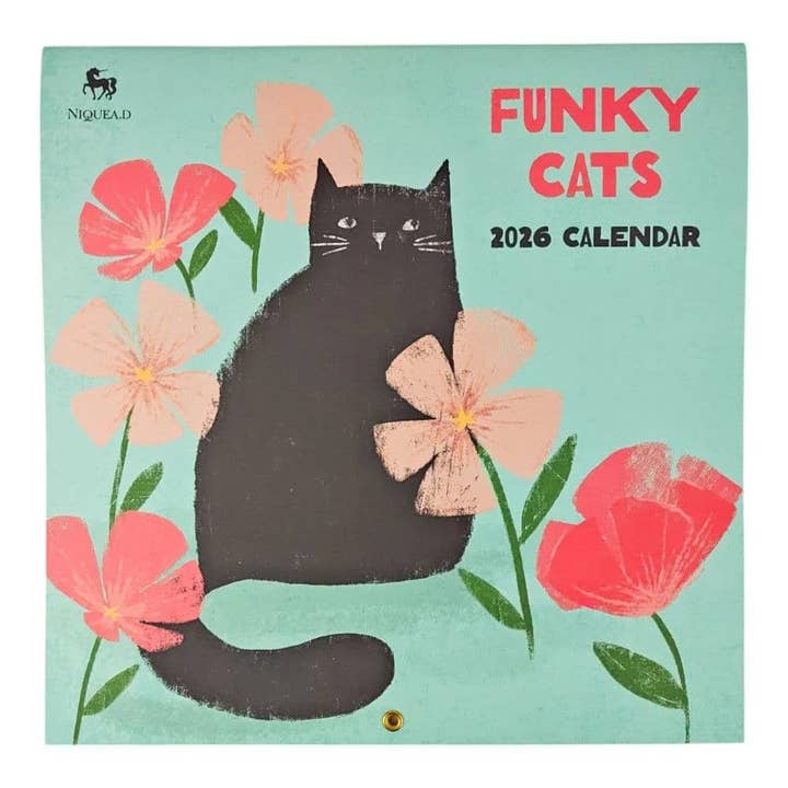 Calendrier mural Funky Cats 2026 pour la vente par NIQUEA.D