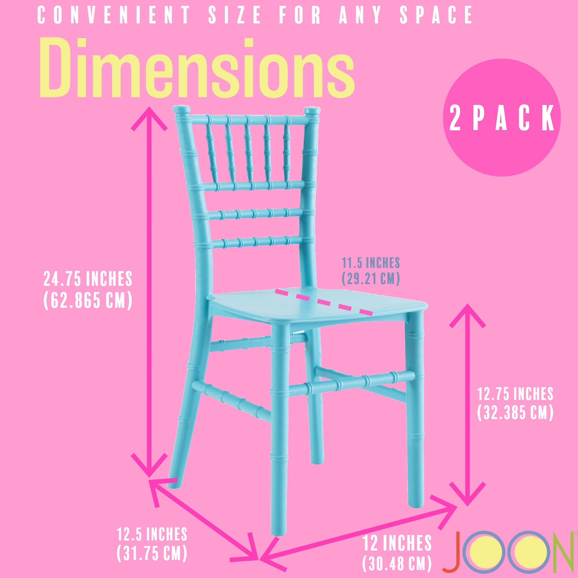 ShopBobbys - Wholesale Chair - Kids - JOON 2 Pack Kids Tiffany Chiavari Chairs, 25x13x14.5 Inches8