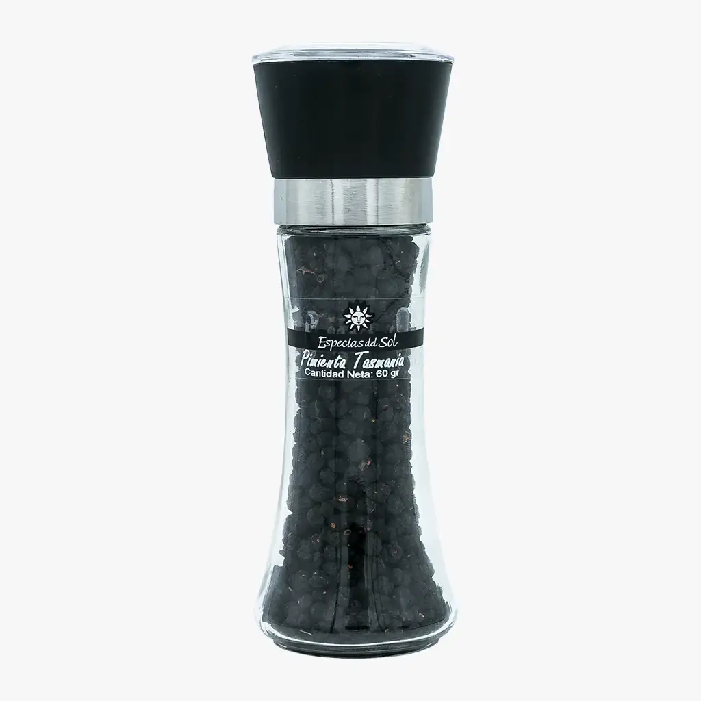 Especias del Sol - Vente Poivre/grains de poivre - POIVRE de TASMANIE [MMN] Moulin à Tête Céramique / 60g0