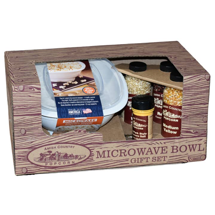Microwave Bowl Gift Set for wholesale by Amish Country Popcorn