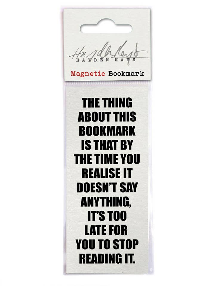 Funny Gift - Thing About This Bookmark by Hayden Kays for wholesale by Brainbox Candy