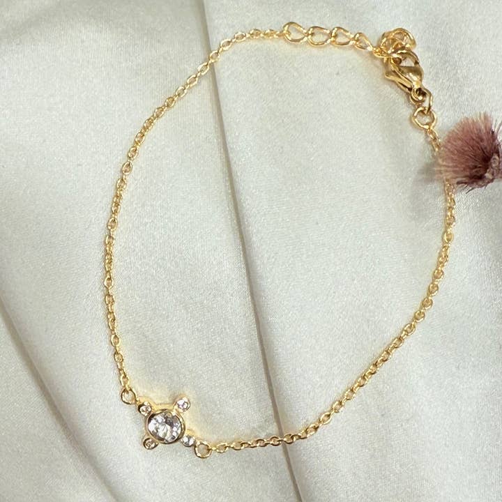 Bracciale topazio bianco e catena - Esmée per la vendita all'ingrosso da parte di Sophie Deschamps Bijoux