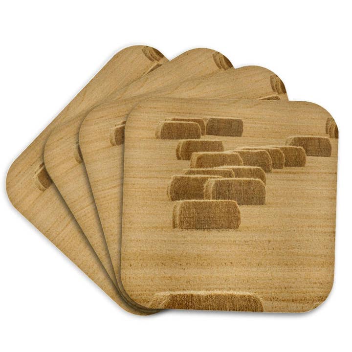 3dRose - Wholesale Coasters - 3dRose, Usa, Montana, near Drummond. Bales of hay in a field., Coaster7