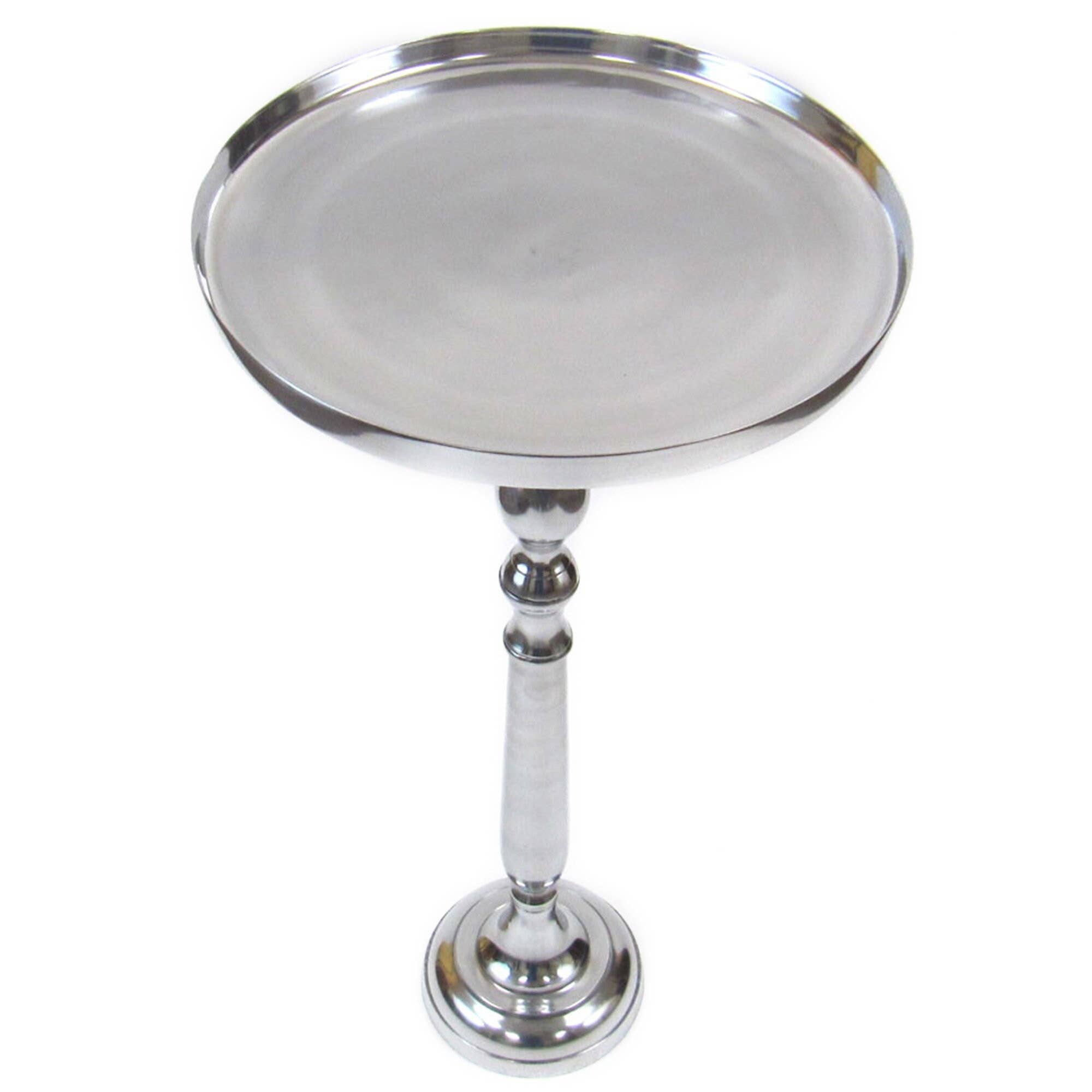 India Overseas Trading Corporation - Wholesale Decorative Tray - Aluminum Tray Table, Chrome, Large1