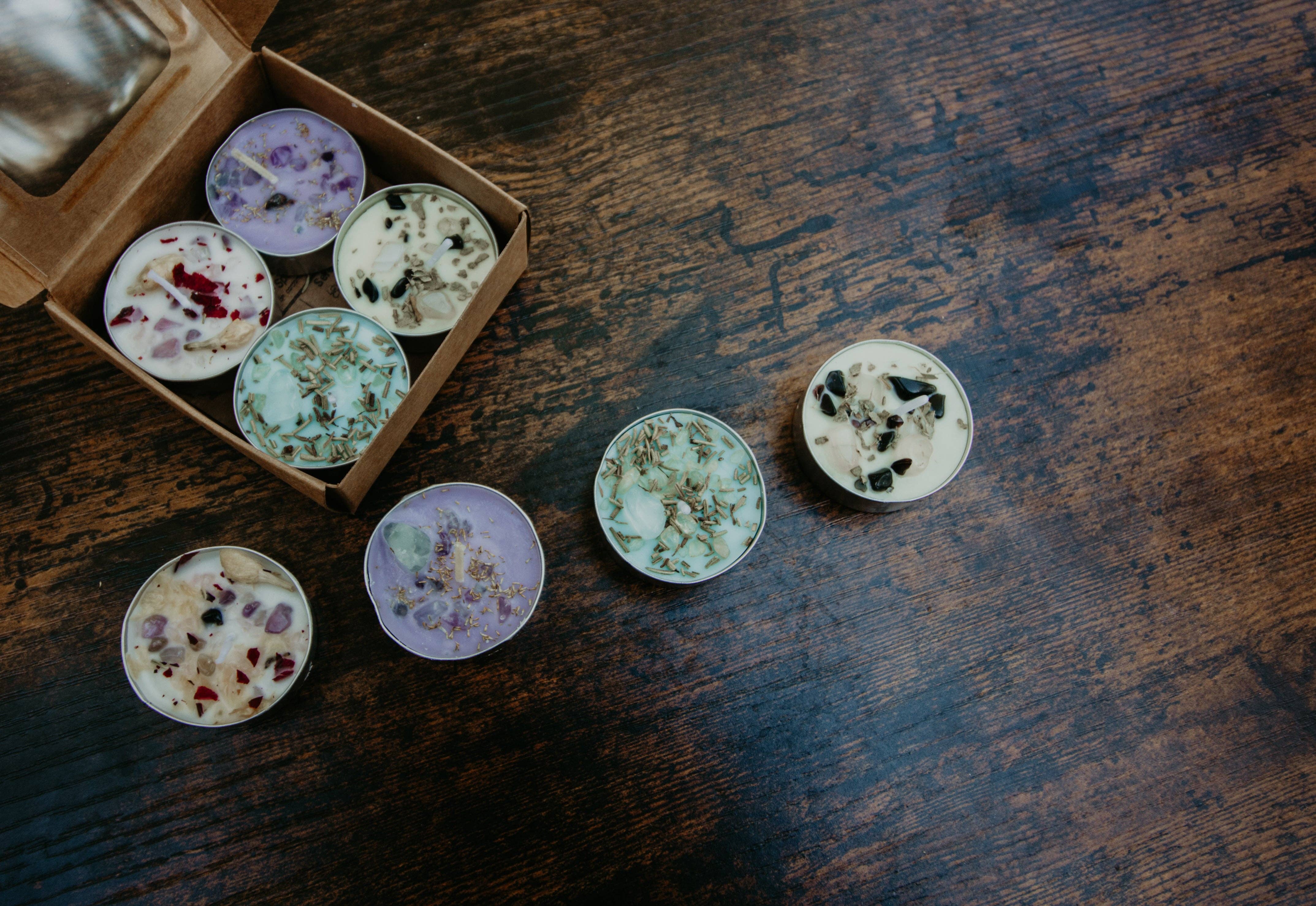 Lunar Woods Apothecary - Wholesale Tea Light Candles - Solstice Tealight Candle Set – Self-Love, Healing, Calming, Stress-Relief3