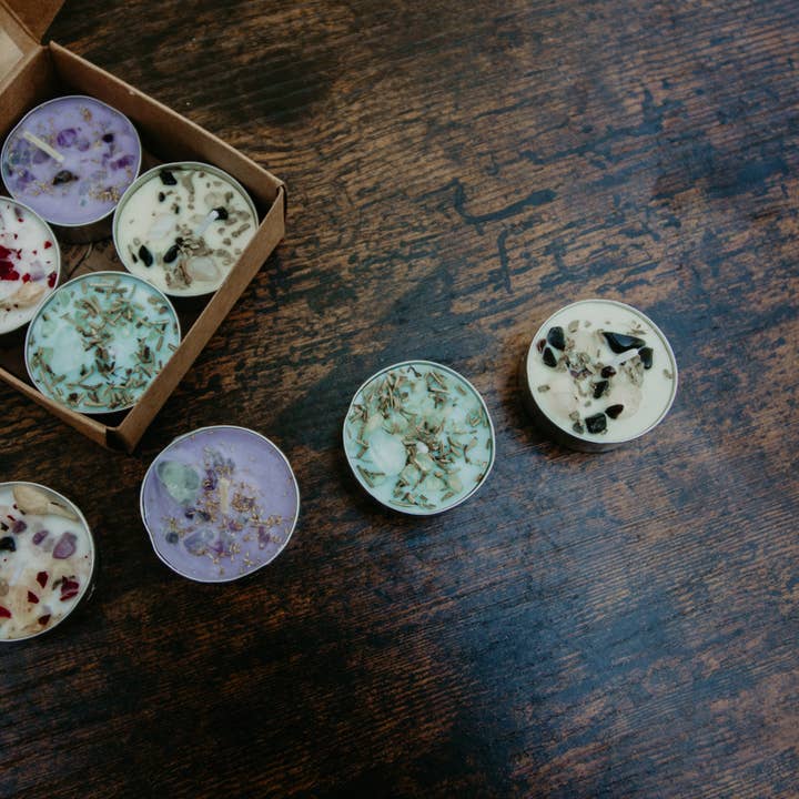 Lunar Woods Apothecary - Wholesale Tea Light Candles - Solstice Tealight Candle Set – Self-Love, Healing, Calming, Stress-Relief3