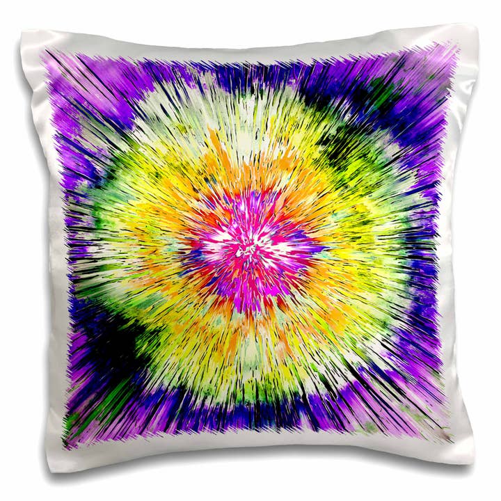 3dRose, Retro Texturizado Tie Dye - design colorido de tie dye com textura, Fronha por atacado de 3dRose