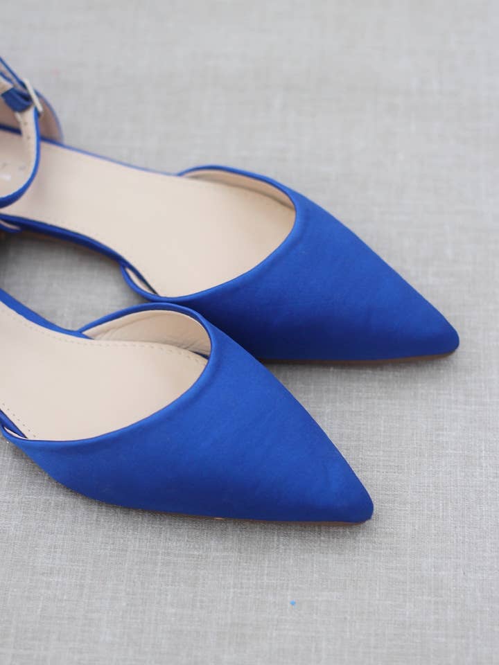 Kailee P. - Wholesale Flats - Women's - Satin Pointy Toe Flats with Ankle Strap32