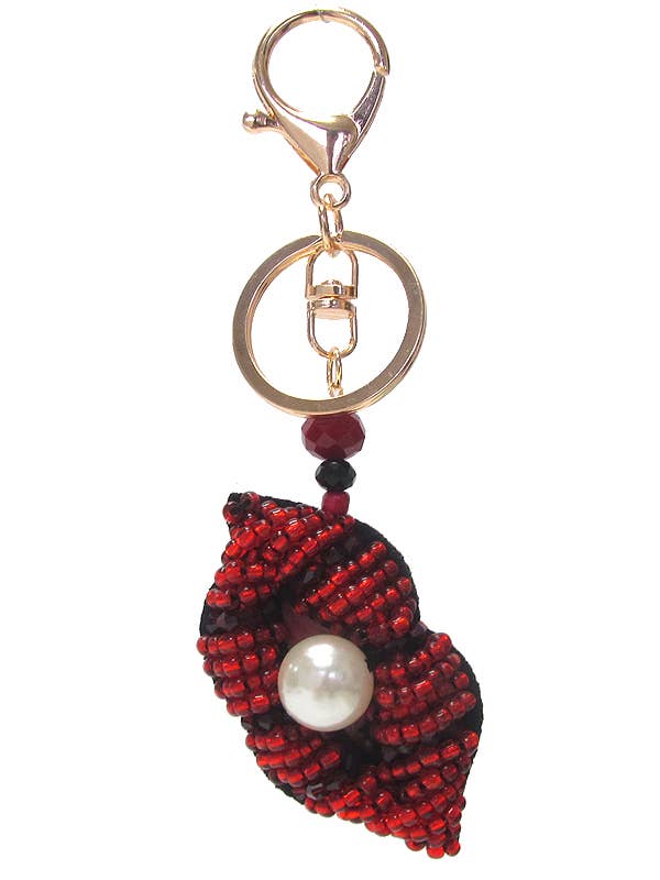( Y691 ) SEED BEAD PEARL KEY for wholesale by Jewelry Max
