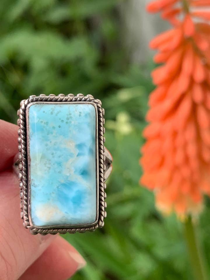 Larimar Ring Size 7 for wholesale by Wild Peonies Xo