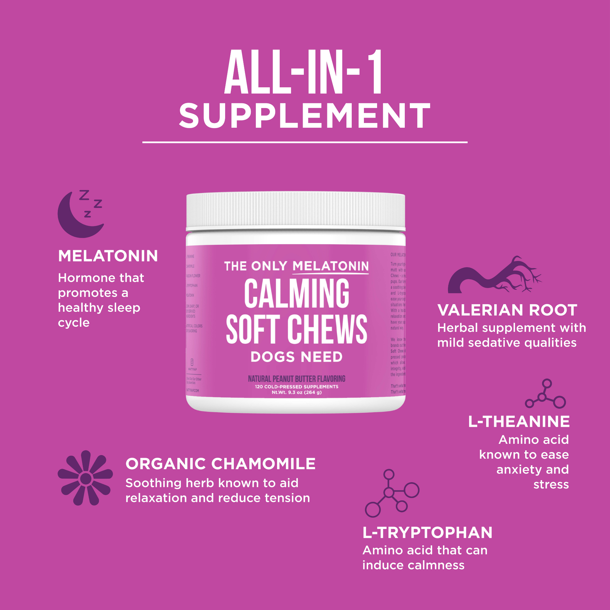 Natural Rapport - Wholesale Voedingssumplementen voor huisdieren - Hond - Melatonine verzachtende zachte kauwtabletten voor honden3