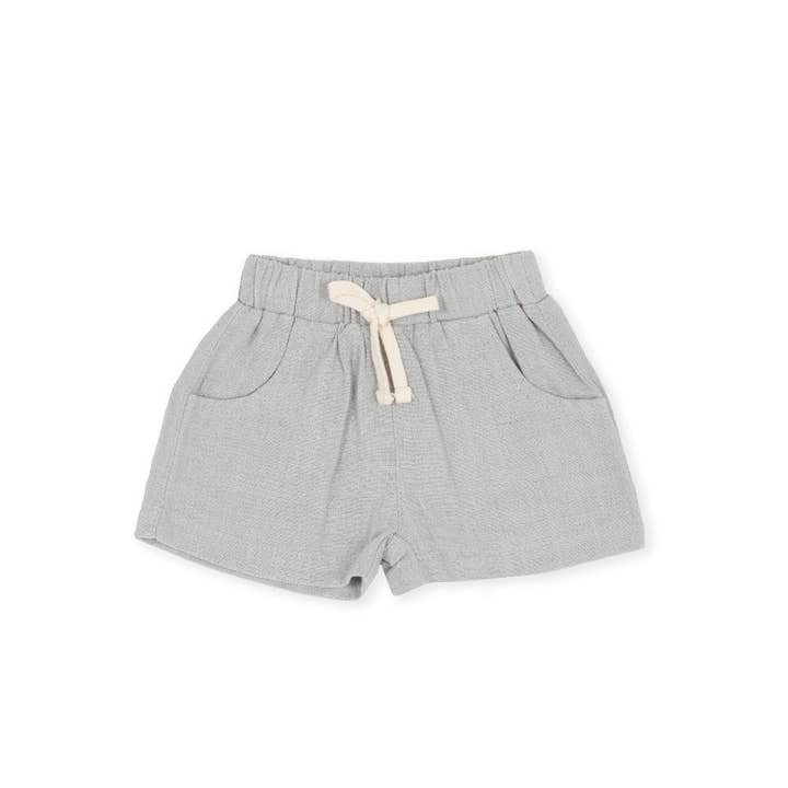 Leo Linen Blend Shorts - Grey for wholesale by Indigo & Lellow