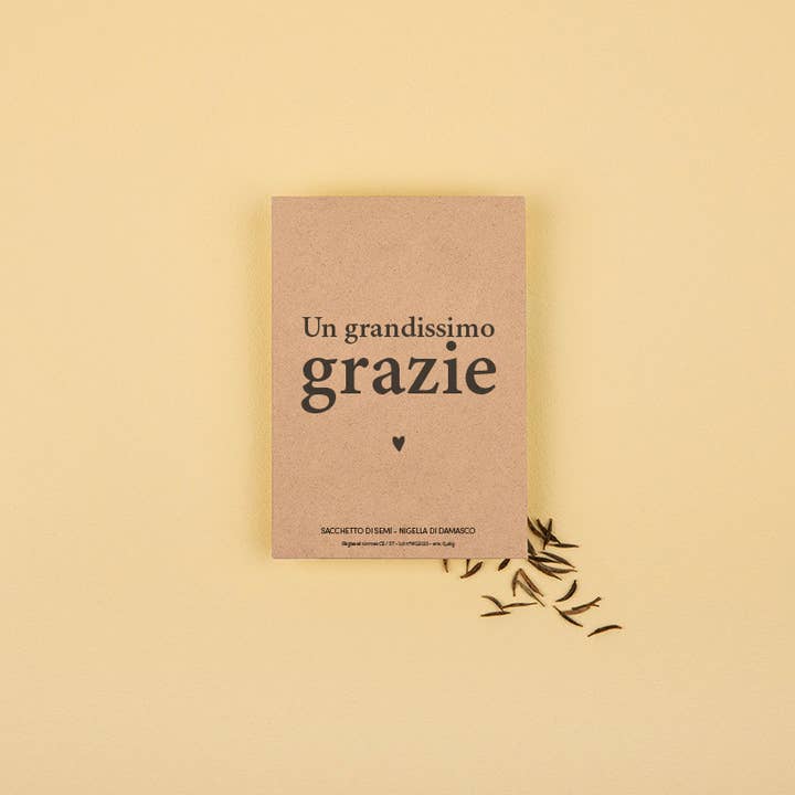 Et stort tak - Pose med nigellafrø for engroshandel hos La Fabrique à Sachets