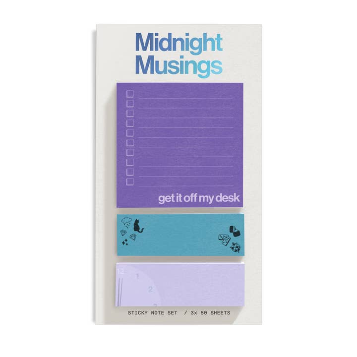 Midnight Musings Sticky Note Set for wholesale by Shop Trimmings