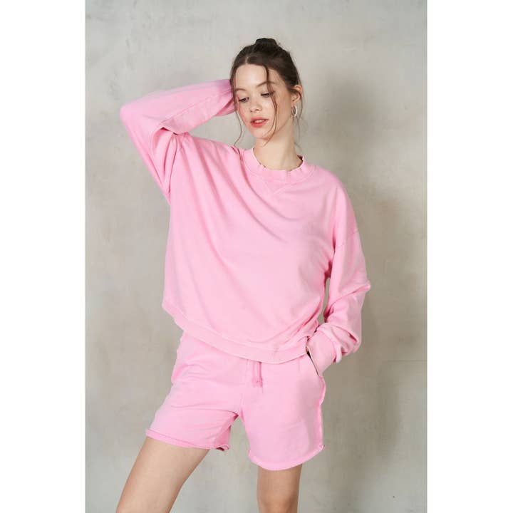 Oversize LS Sweatshirt with V-Notch for wholesale by lalamia