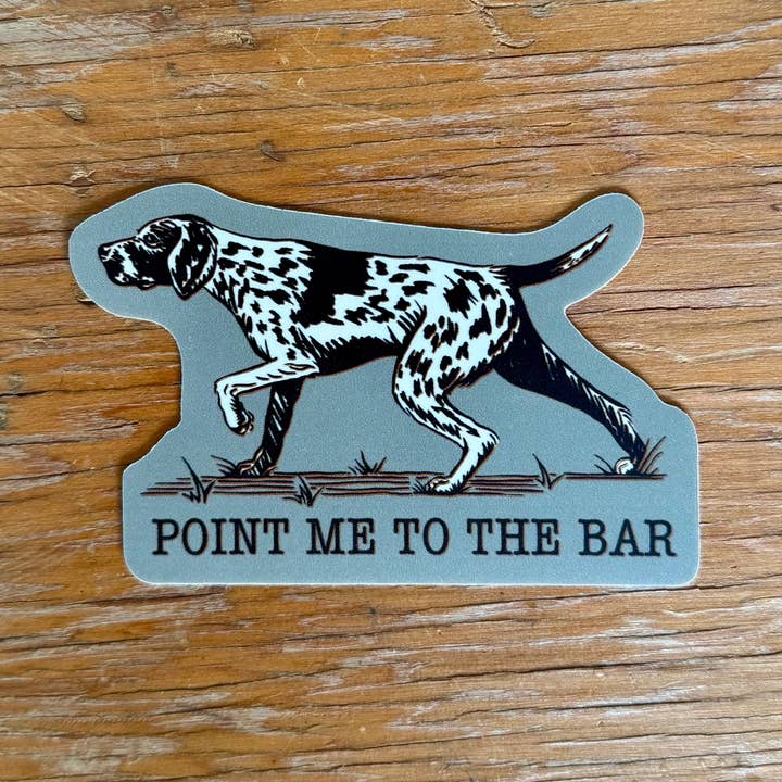 Point Me To The Bar Sticker for wholesale by Midwest Mindset Clothing Co.