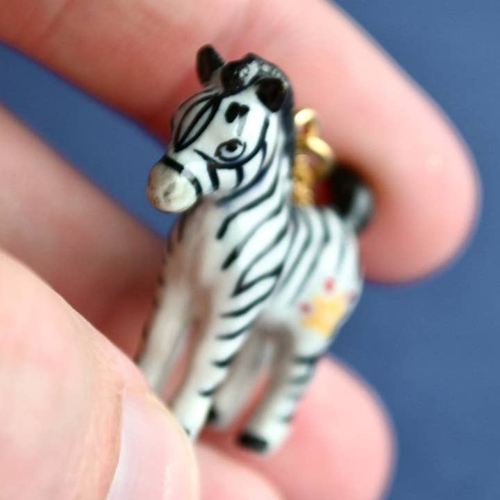 Zebra Necklace for wholesale by Camp Hollow Porcelain Animal Treasures