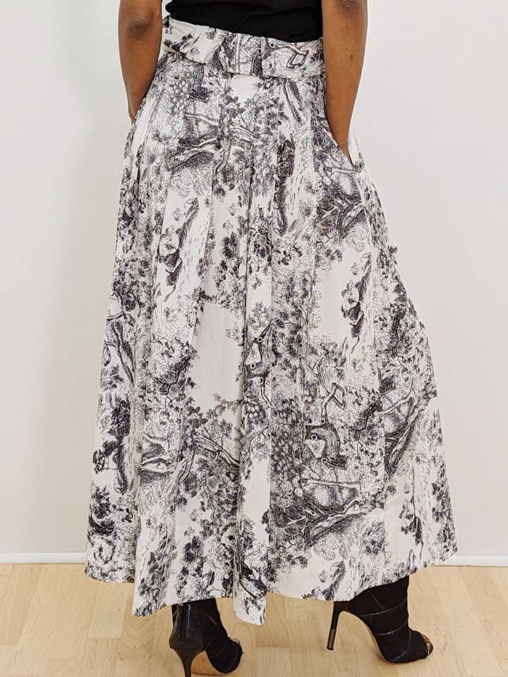 N by Nancy - Wholesale Skirt - Women's - E71118 SKIRT (ORANGE, BLK)2