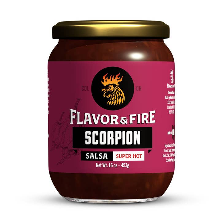 Scorpion Salsa for wholesale by Flavor & Fire - Madstone - Clamlube Brand Hot Sauce