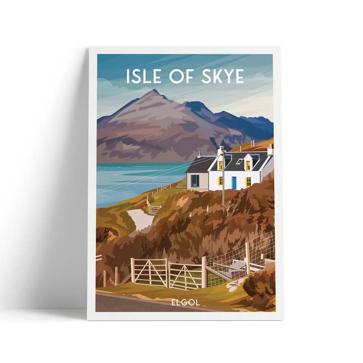 Printagonist - Wholesale Art Print - Isle of Skye Print - Elgol Travel Poster - Scotland