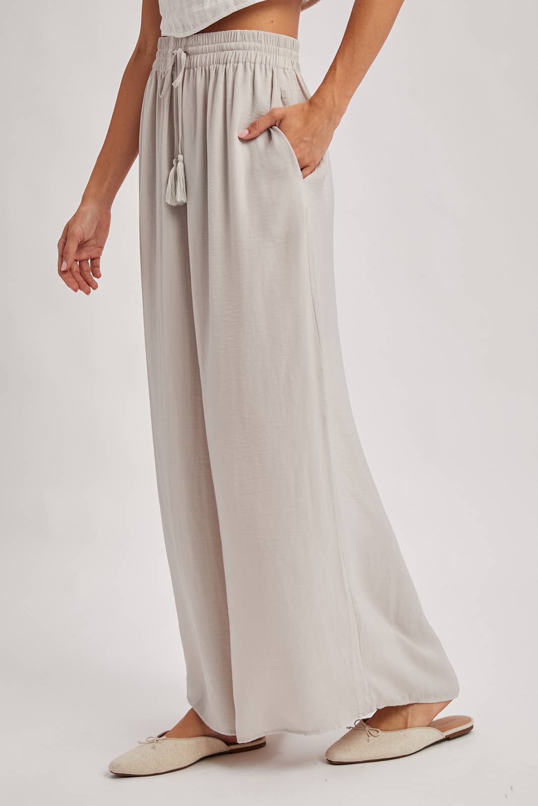 Bluivy - Wholesale Pants - Women's - SILKY PALAZZO WIDE LEG PANTS8