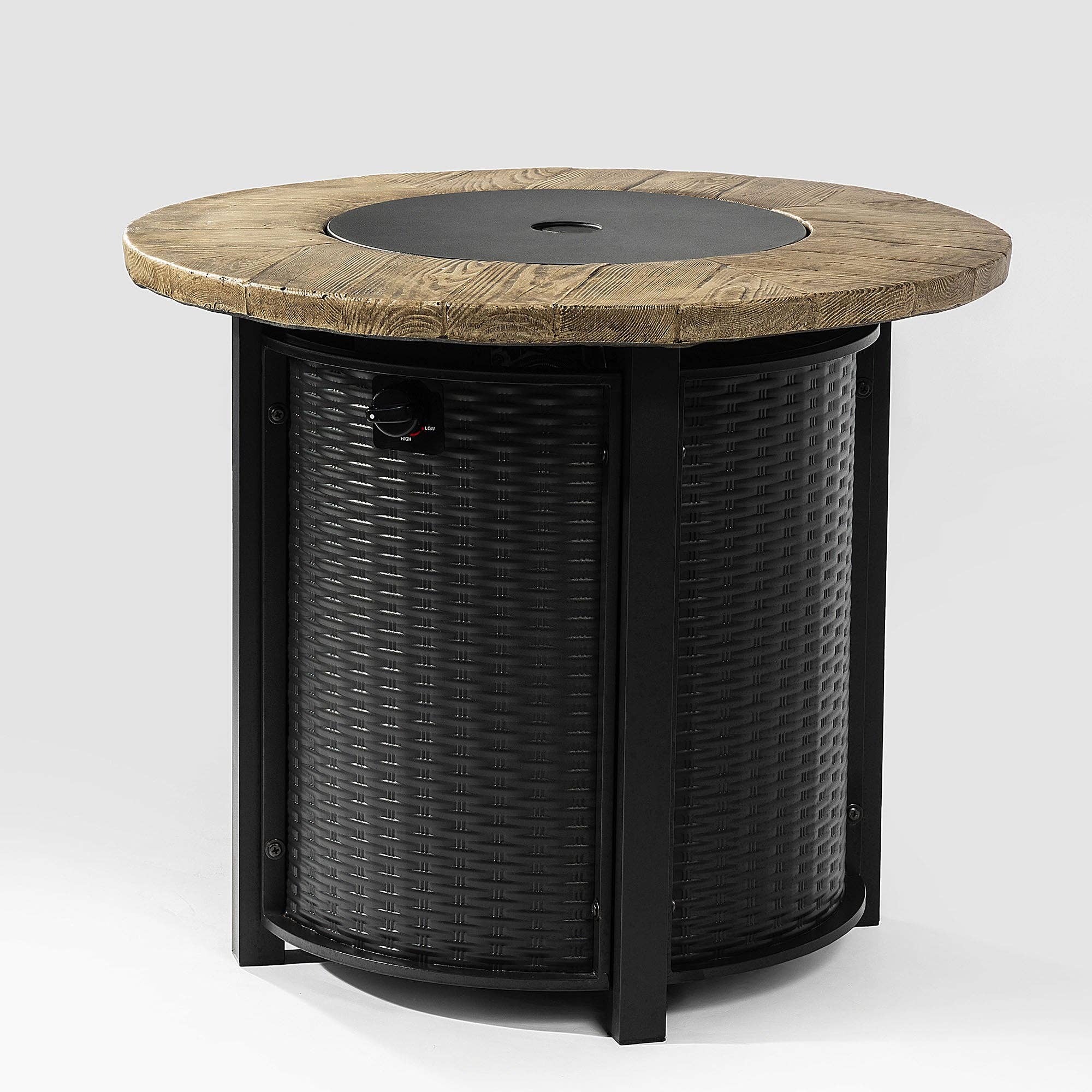 Orange County Decor - Wholesale Fire Pit - 30Inch Round Fire Pit Table Propane Fire Table With Lava Rocks Black Steel5