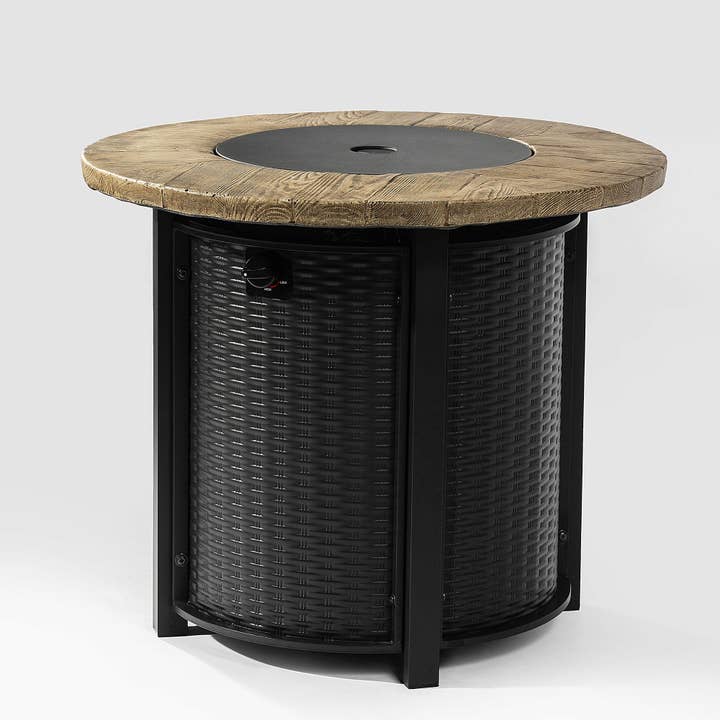 Orange County Decor - Wholesale Fire Pit - 30Inch Round Fire Pit Table Propane Fire Table With Lava Rocks Black Steel5