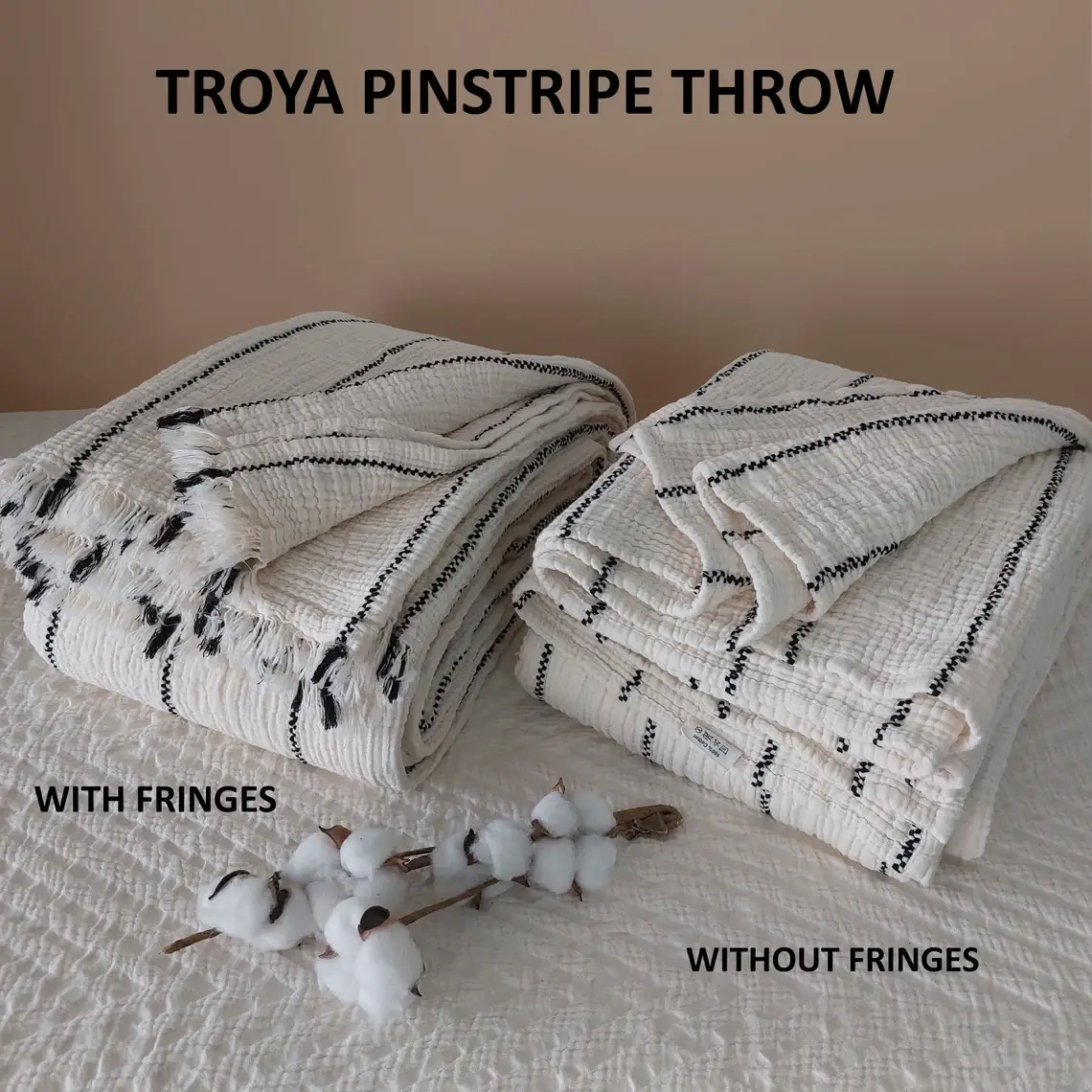 Aseel Buy Good – Großhandel Überwurfdecke – Musselin-Wurfdecke Übergröße Organisch Französisch Gestreift5