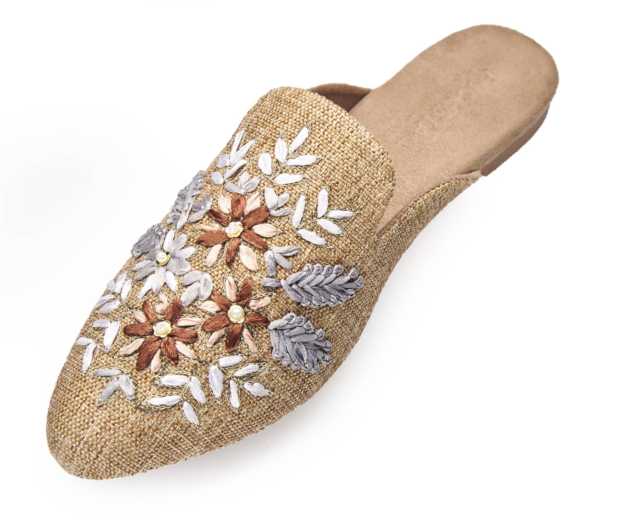 Fuchsia - Wholesale Mules - Women's - Pointed Toe Embroidered Blossom Bliss Women's Mule2