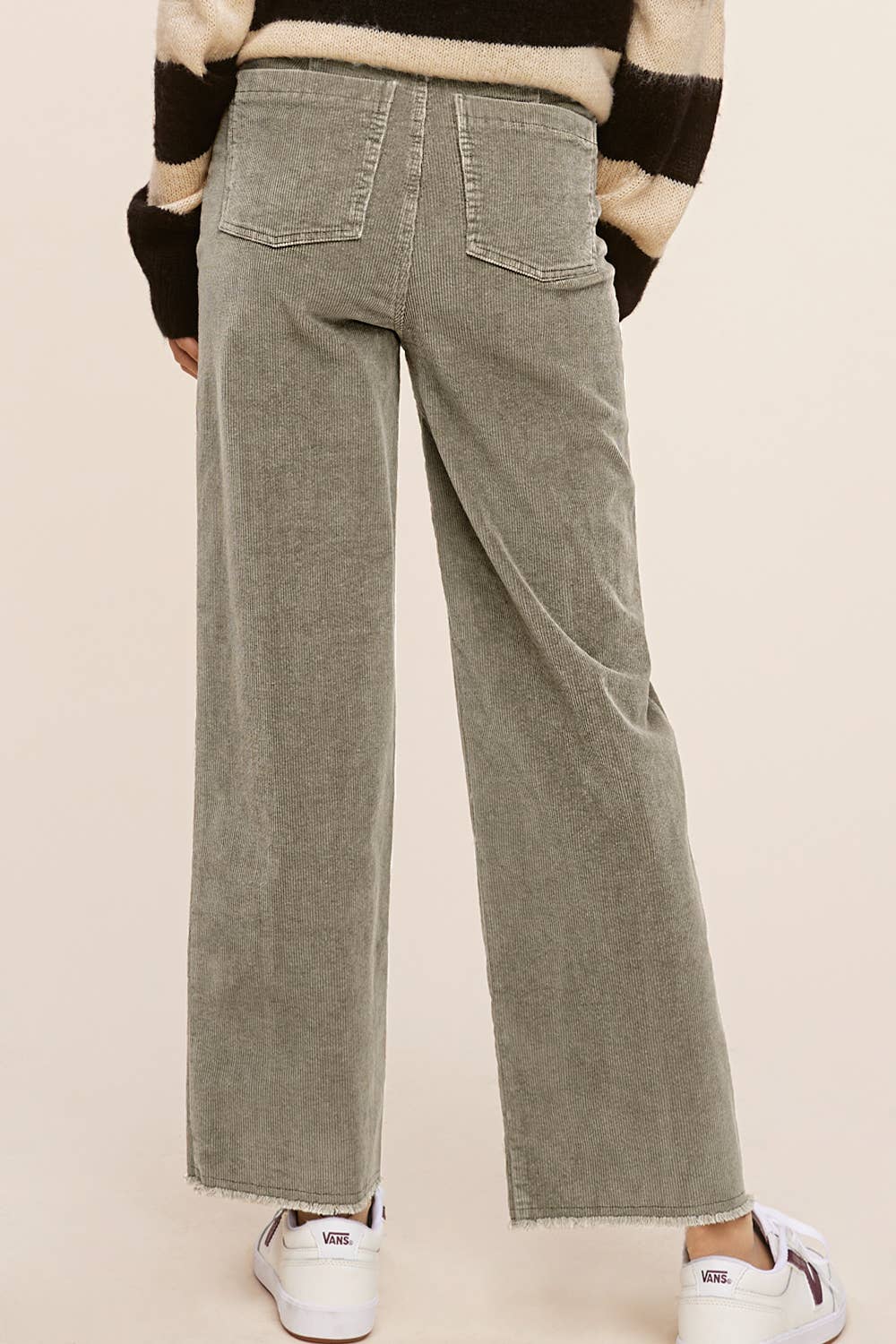 La Miel - Wholesale Pants - Women's - MCP4220-Mineral Washed High Waisted Wide Leg Corduroy Pants18