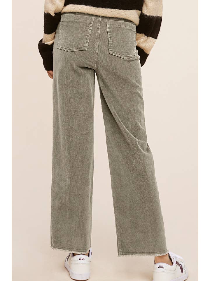 La Miel - Wholesale Pants - Women's - MCP4220-Mineral Washed High Waisted Wide Leg Corduroy Pants18