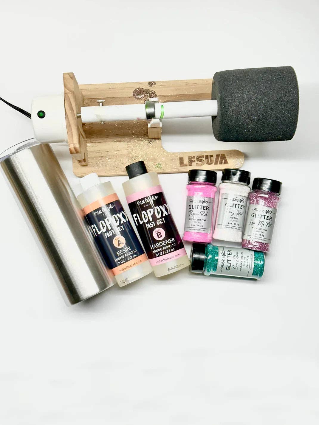 MakerFlo – wholesale Drinking glass/cup – Flopoxy Fast Set Epoxy Resin + Hardener Kit8