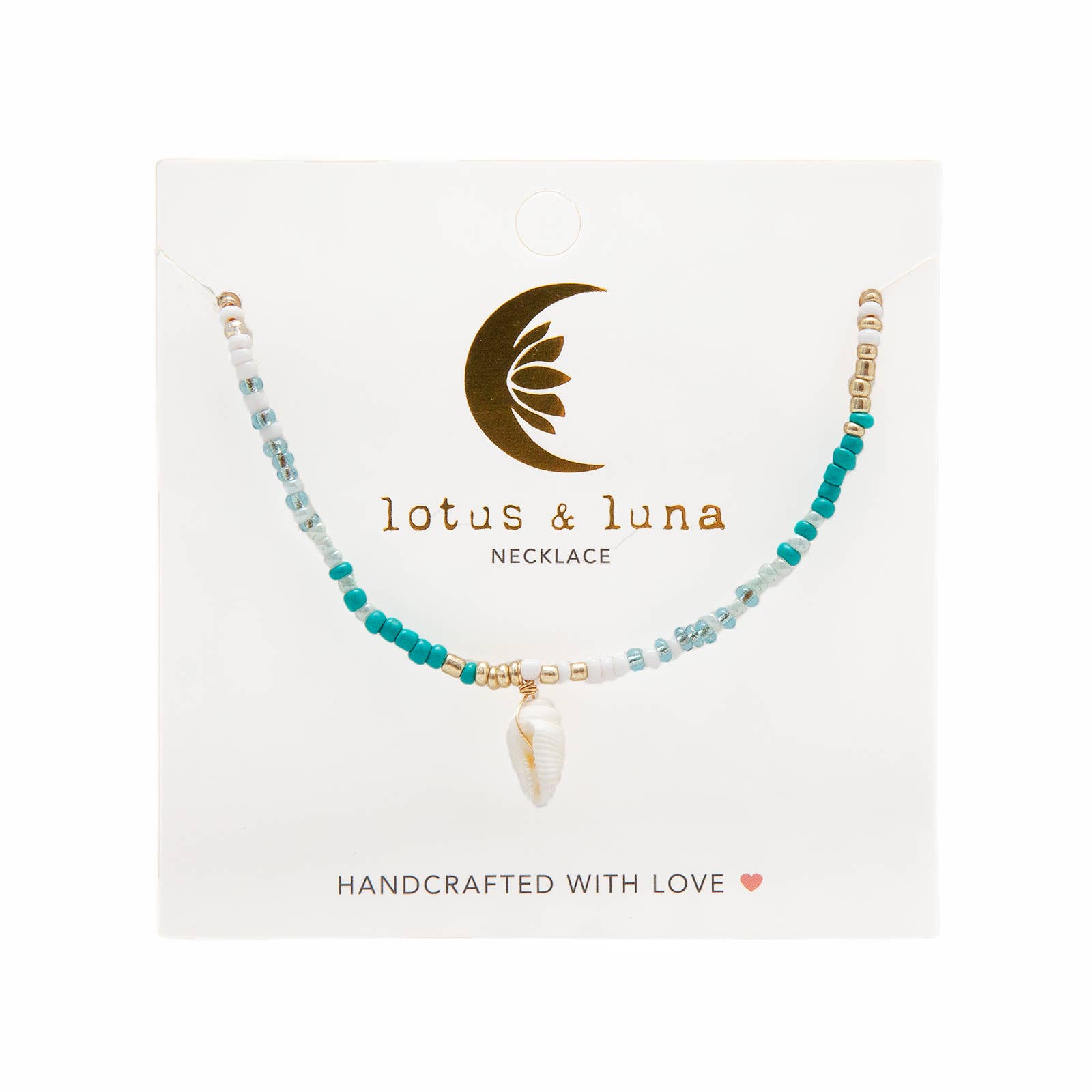 Lotus and Luna - Wholesale Beaded/pearl necklace - Sandy in Sanibel Seed Bead Shell Necklace