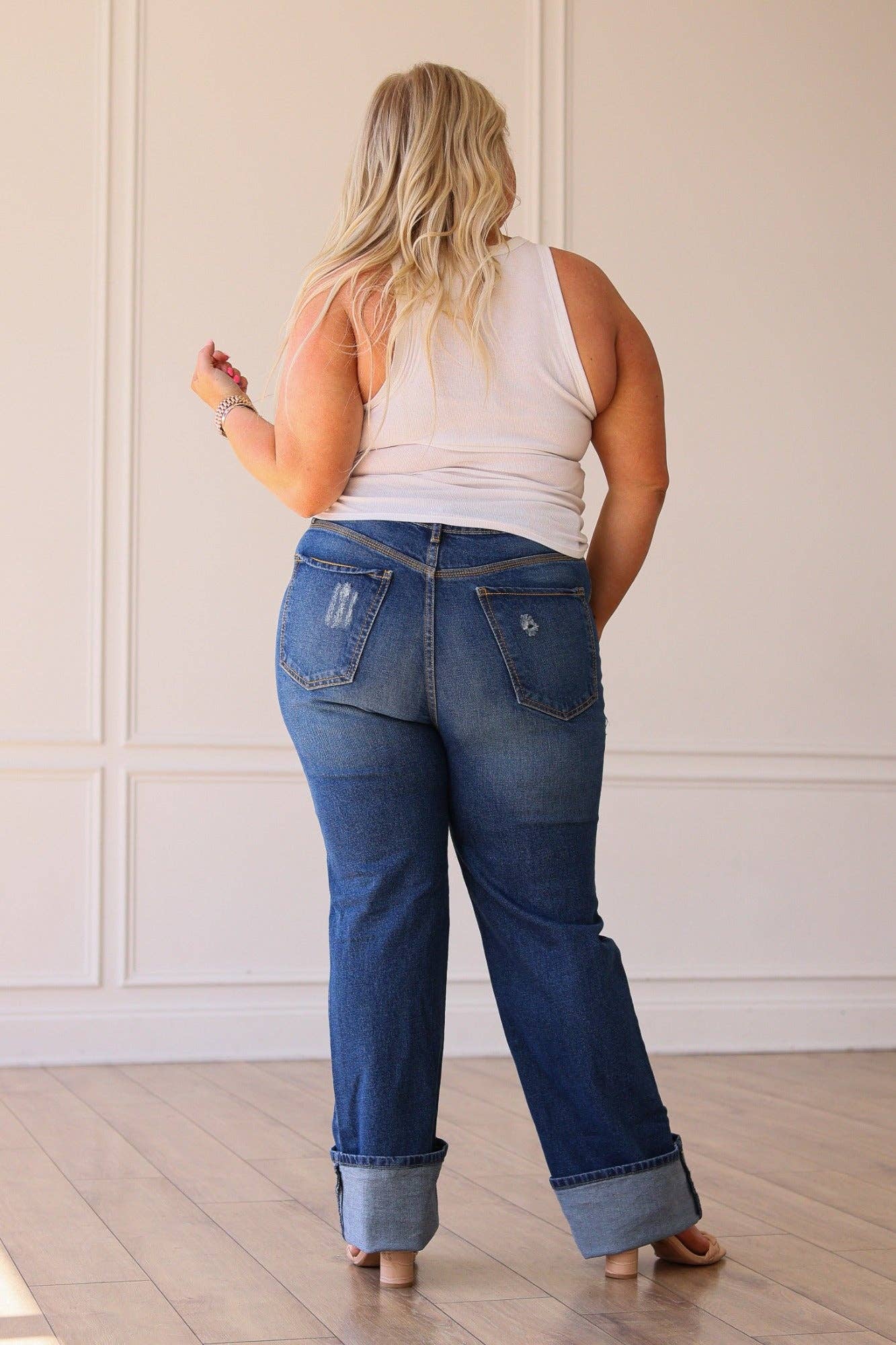 Blue The Chloe Midrise Medium Wash Straight Leg Jean for wholesale on Faire5