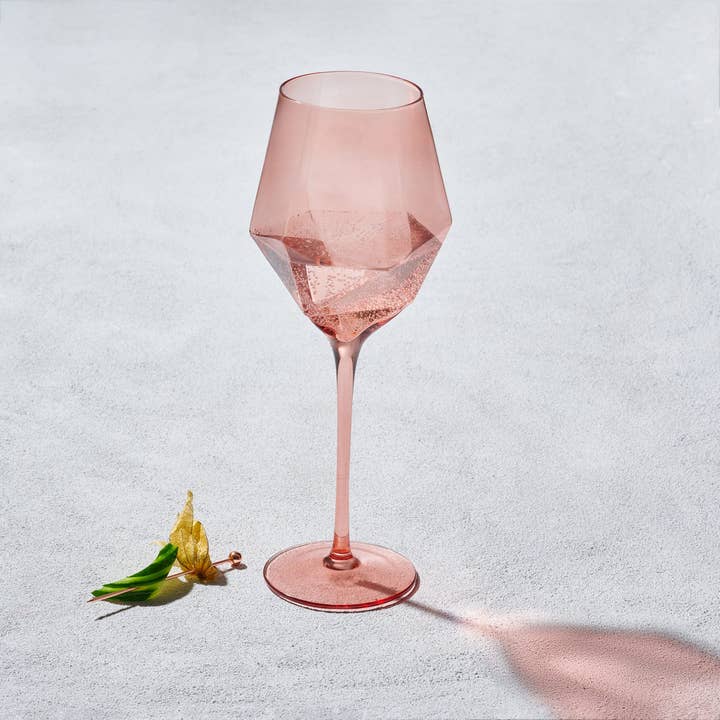 Vikko Decor - Sparkle, Peach, Wine Glass, 22 Oz for wholesale by Kadra Kitchenware