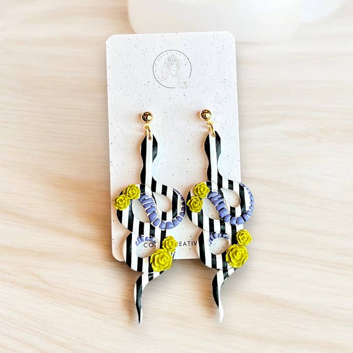 Beetlejuice Broadway & Movie Polymer Clay Earrings for wholesale by colvincreativeco.