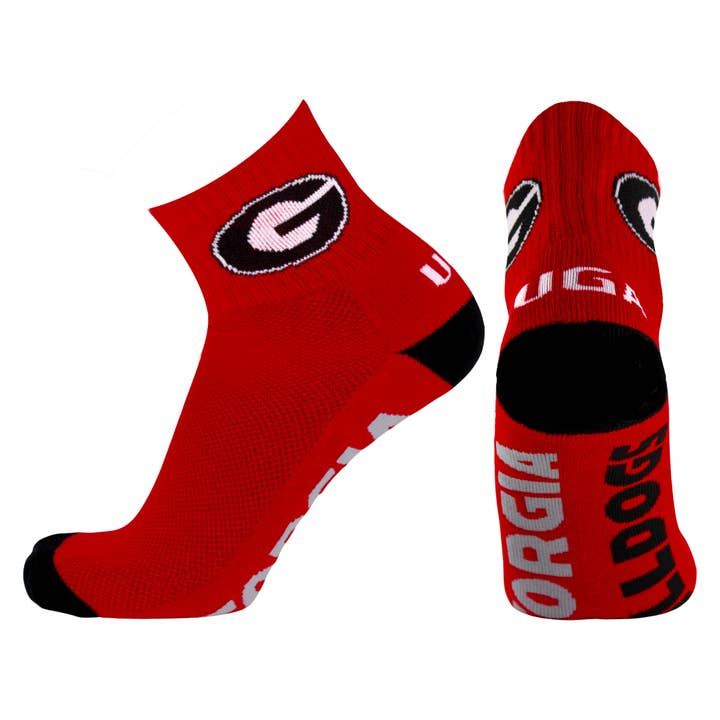 Donegal Bay - Wholesale Socks - Unisex - Georgia Bulldogs Red Quarter Socks