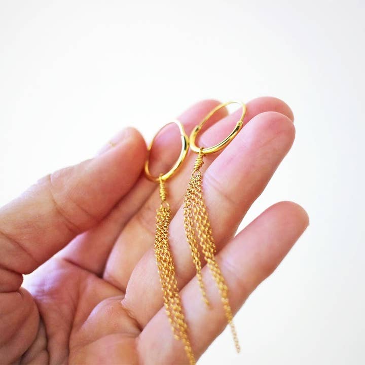 Aros Meridian de oro de 18 quilates Vermeil para venta al por mayor de Dreaming Tree Creations